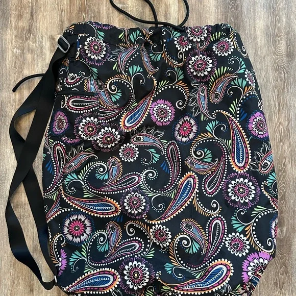 Vera Bradley Bandana Swirl BIG Laundry Bag Shoulder Strap Drawstring - Picture 3 of 13